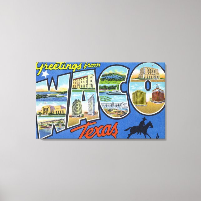 Waco, TexasLarge Brev ScenesWaco, TX 2 Canvastryck (Framsida)