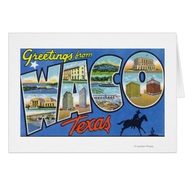 Waco, TexasLarge Brev ScenesWaco, TX Hälsningskort (Framsidan Horizontal)