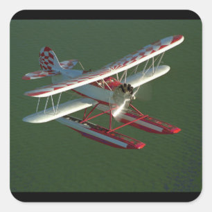 Waco UBF-2, flyg 1933_Classic Fyrkantigt Klistermärke