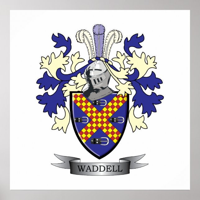 Waddell Family Crest Jackar av Arm Poster (Framsidan)