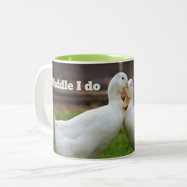 Waddle gör jag roliga ankor Två-Tonad mugg (Framsida vänster)