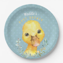 Waddle McQuackers Cute Anka Plate - Baby Shower