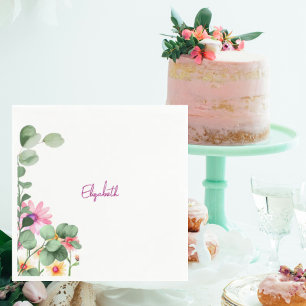 Waddle och Swaddle Rosa Baby Shower Pappersservett