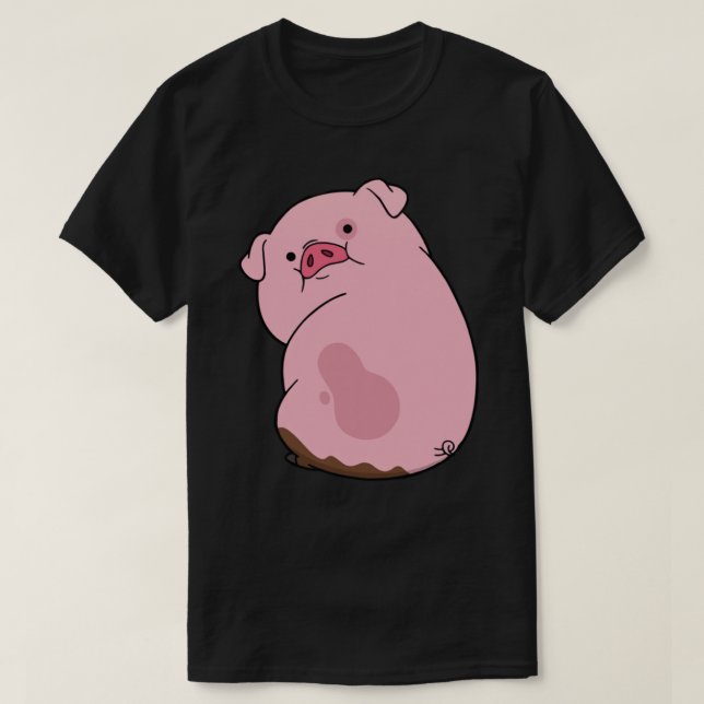 Waddles - Gravity Falls (gris) Pullover Hoodie T Shirt (Design framsida)