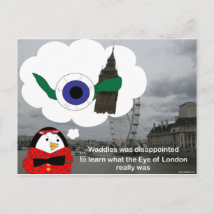 Waddles London Öga Vykort