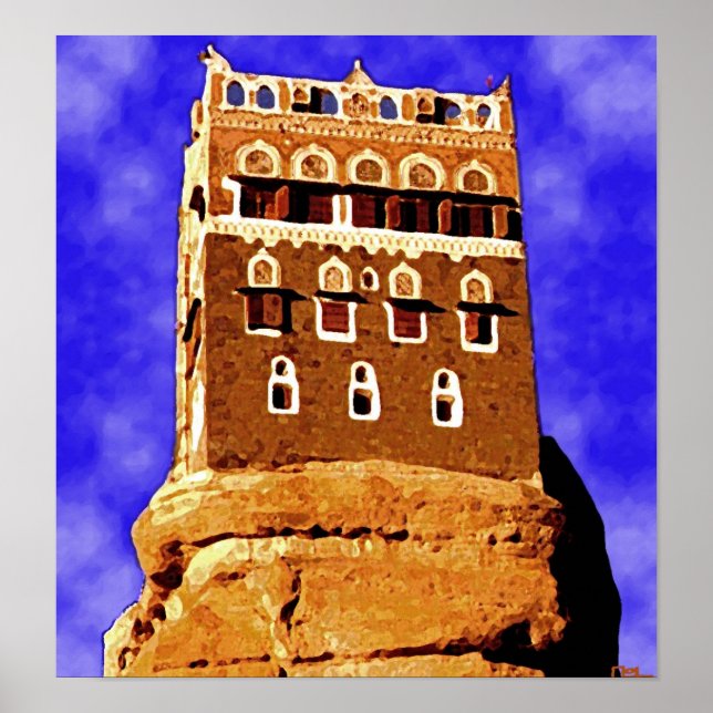 WADI DAHR-yemen (inte långt från sanaa) Poster (Framsidan)