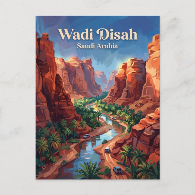 Wadi Disah Saudiarabien Vykort (Framsida)