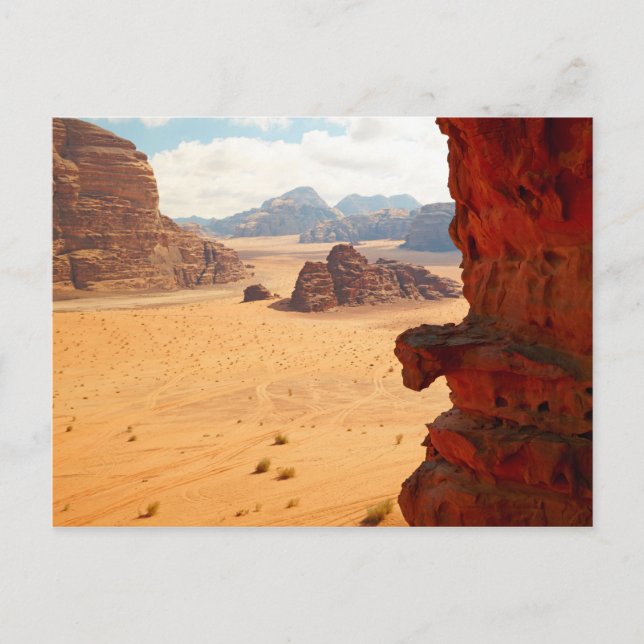 Wadi Rum in Petra City Postcard View from Jordan Vykort (Framsida)