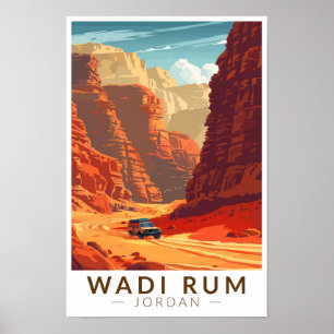 Wadi Rum Jordan Resa Konst Vintage Poster