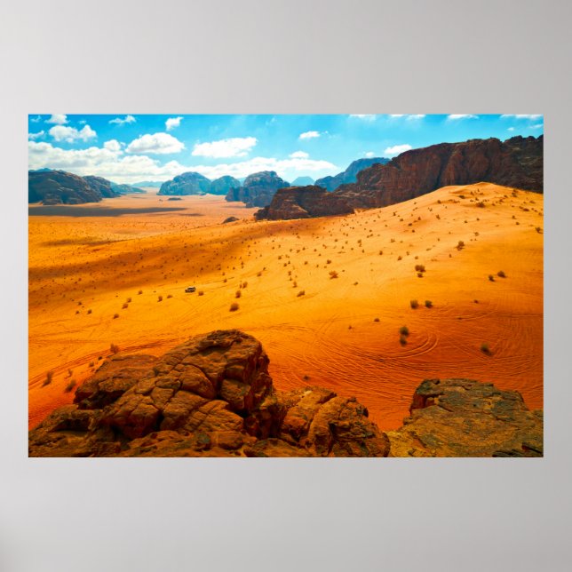 Wadi Rum-öken, Jordandesert,wadi,rum,jordan,art, Poster (Framsidan)