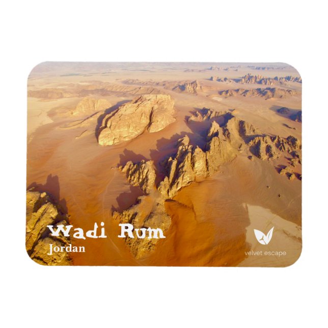 Wadi Rum-öknen i Jordan magnet av Velvet Escape (Horisontell)