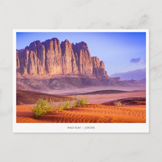 Wadi Rum-öknen i Jordanien, vykort för Helgdag (Framsida)