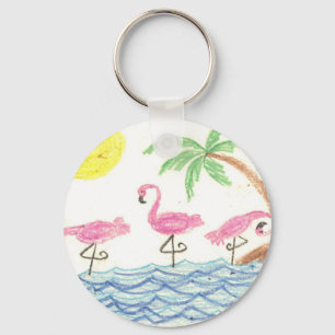 Wading Flamingos Nyckelring
