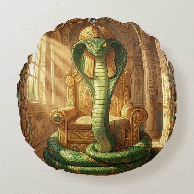 Wadjet – Ägyptische Schlangengöttin´5 Rund Kudde (Framsidan)