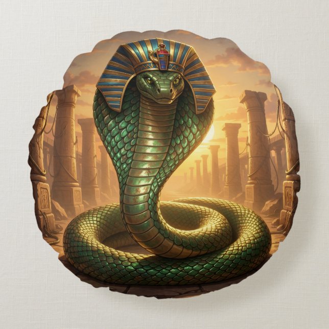 Wadjet – Ägyptische Schlangengöttin´6 Rund Kudde (Framsidan)