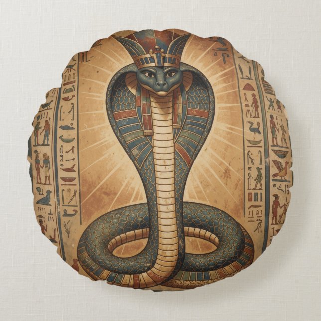 Wadjet – Ägyptische Schlangengöttin´7 Rund Kudde (Framsidan)