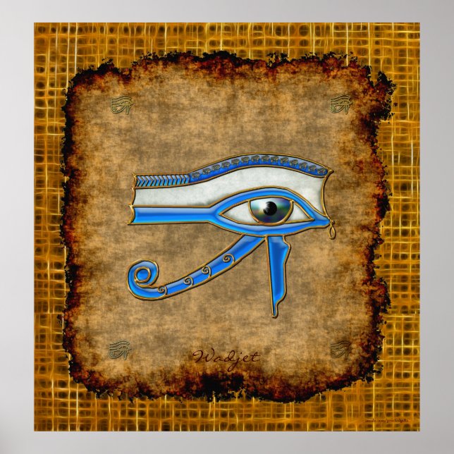 Wadjet Ancient Egyptian Öga of Prophecy Art Poster (Framsidan)