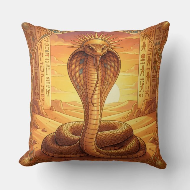 Wadjet – Egyptian Cobra Goddess´1 Kudde (Framsida)