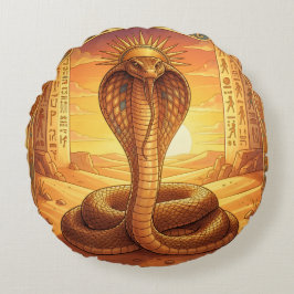 Wadjet – Egyptian Cobra Goddess´1 Rund Kudde