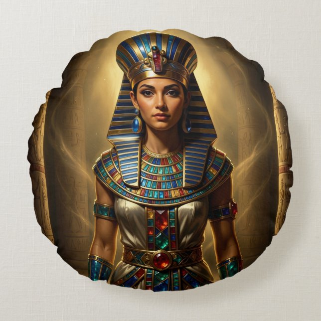 Wadjet – Egyptian Cobra Goddess´2 Rund Kudde (Framsidan)
