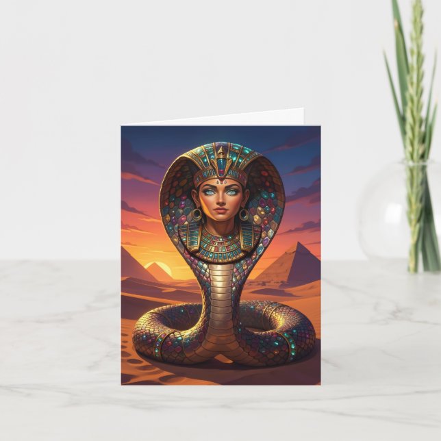 Wadjet – Egyptian Cobra Goddess´7 Helgkort (Framsida)