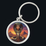 Wadjet – Egyptian Cobra Goddess´7 Rund Silverfärgad Nyckelring<br><div class="desc">Wadjet is a cobra goddess in Egyptian mythology and a protector of the pharaoh and Lower Egypt. She represents protection,  power,  and royal authority.</div>