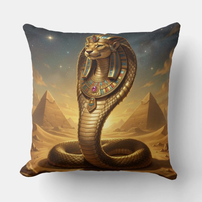 Wadjet – Egyptian Cobra Goddess Kudde (Framsida)
