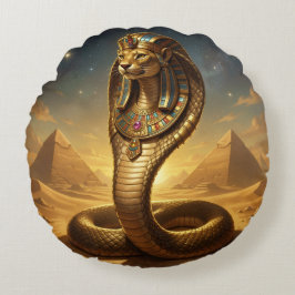 Wadjet – Egyptian Cobra Goddess Rund Kudde
