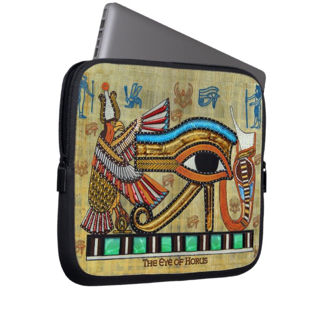 Wadjet Egyptian Öga of Horus II Art Laptop sleeve (Framsidan Höger)