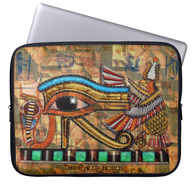 Wadjet Egyptian Öga of Horus III Art Laptop sleeve (Framsidan)