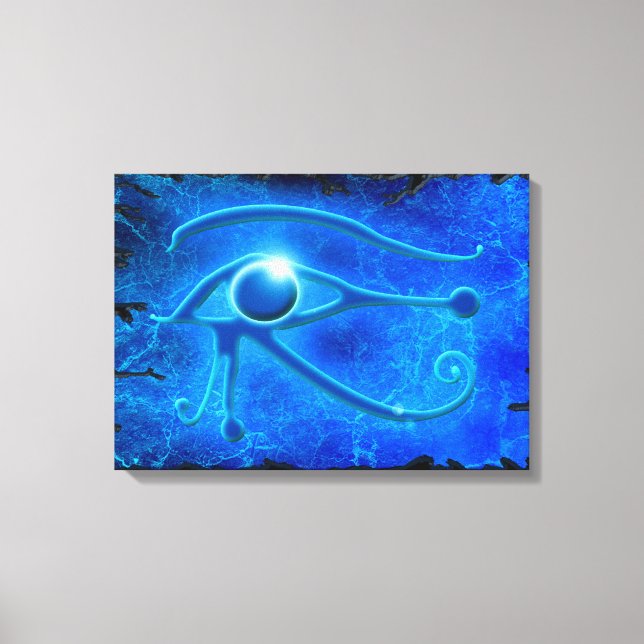 WADJET ÖGA AV HORUS Blue Fantasy Print Canvastryck (Framsida)