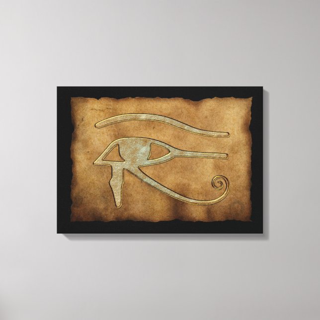 WADJET ÖGA OF HORUS on Papyrus Print Canvastryck (Framsida)