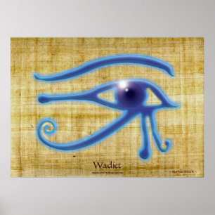 WADJET ÖGA Papyrus-effect Egyptian Art Print Poster
