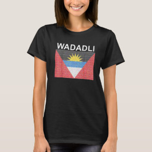Wadli Flagga Skriv ut nya konstnärliga antigua och T Shirt