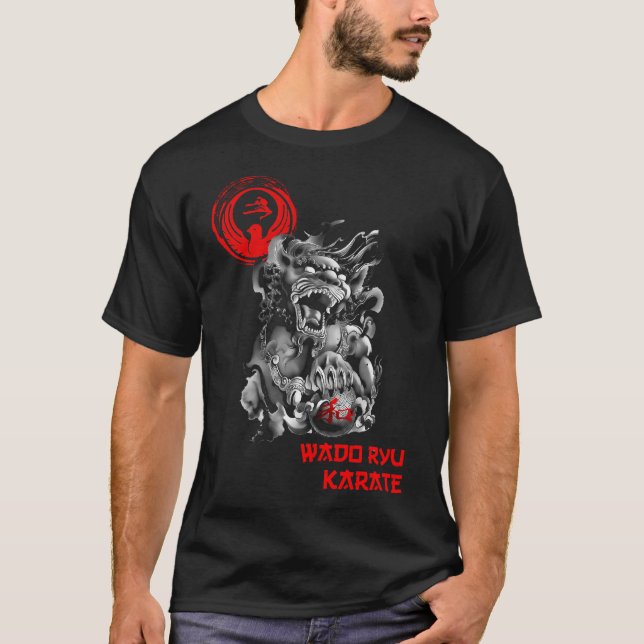 Wado Ryu Karate Fighter Spirit - Budo T-Shirt (Framsida)