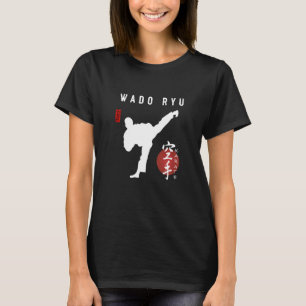 Wado Ryu Karate Instruktor Japanska Kanji Calligra T Shirt