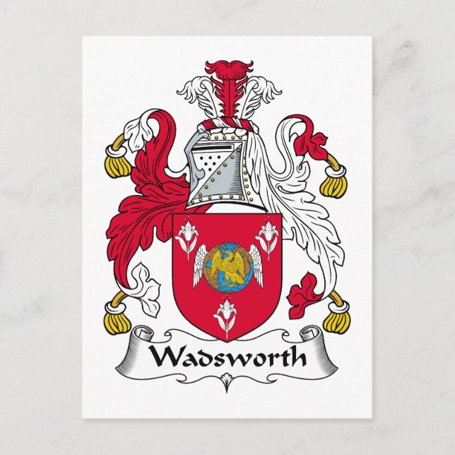 Wadsworth Family Crest Vykort (Framsida)