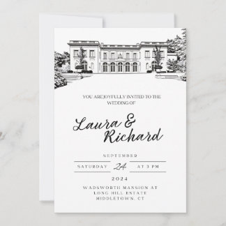 Wadsworth Mansion Connecticut Anpassningsbar Venue Inbjudningar
