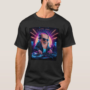 Wafer-tecken för färgat Party-scen, Dj för musik T Shirt