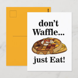 Waffel efterrätt mat rolig vykort