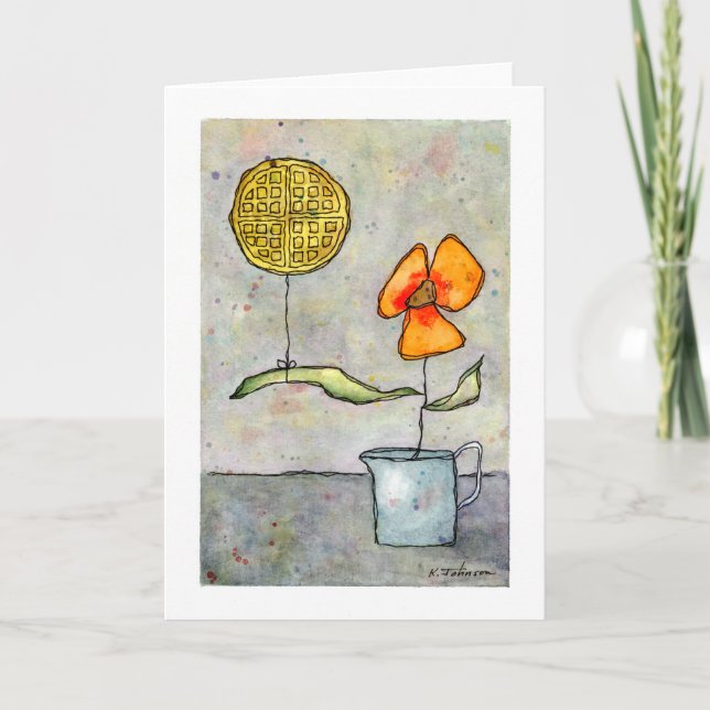 "Waffelluftballon" Vaterfärgsgratulationskort Kort (Framsida)