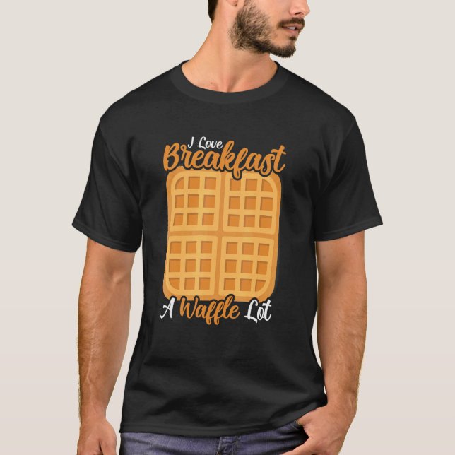 Waffle Breakfast Foods Dessert Mini Waffle Food T Shirt (Framsida)