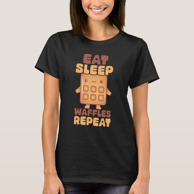 Waffle Breakfast Mat Dessert Mini Waffle Food 1 T Shirt (Framsida)