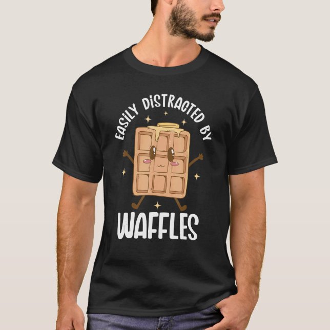 Waffle Breakfast Mat Dessert Mini Waffle Food T Shirt (Framsida)