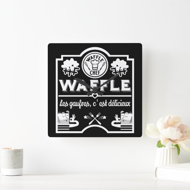 Waffle Chef Fyrkantig Klocka (Hem)