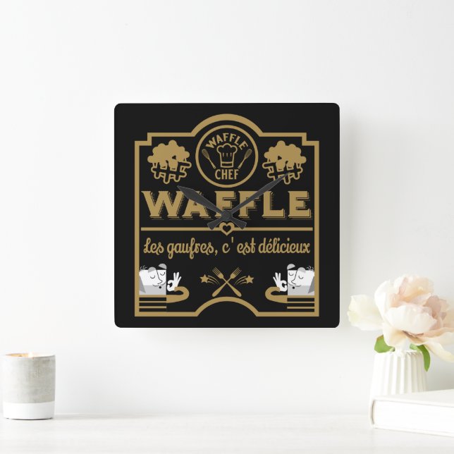 Waffle Chef Fyrkantig Klocka (Hem)