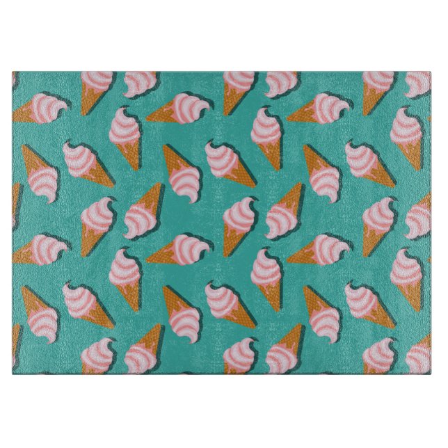 Waffle cones glass och fryst yoghurt mönster (Framsidan)