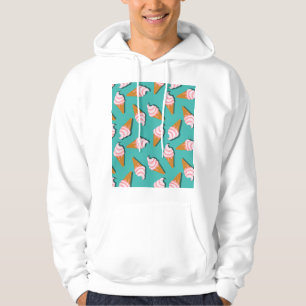 Waffle cones glass och fryst yoghurt mönster hoodie