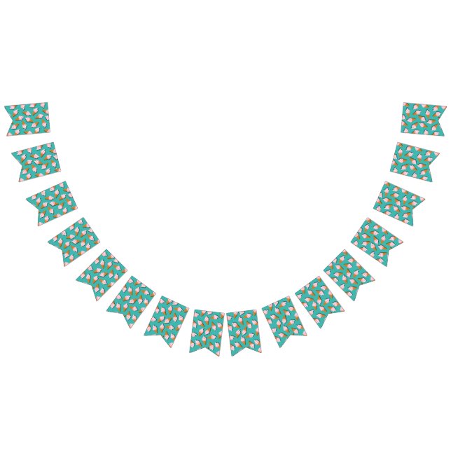 Waffle cones glass och fryst yoghurt mönster vimplar (Alla)