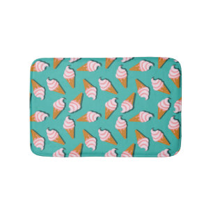 Waffle cones ice cream and frozen yogurt pattern badrumsmatta